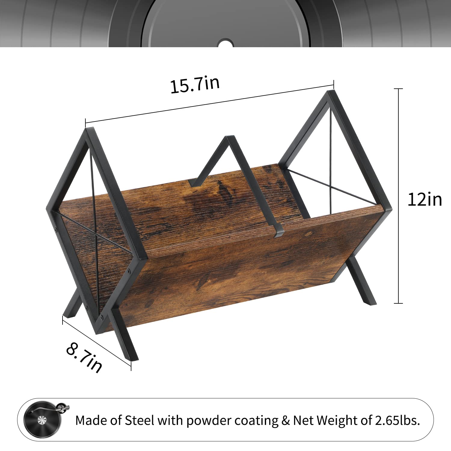 YINMIT Vinyl Record Holder, 80-100 LP Vinyl Record Storage Rack, Quick Assembly Vinyl Record