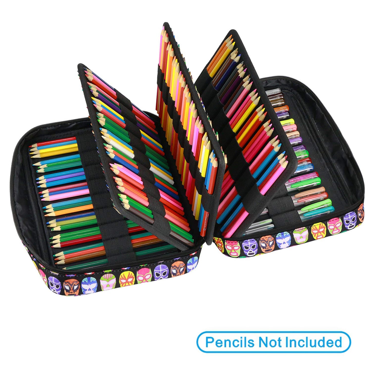YOUSHARES Colored Pencil Case 220 Slots Pen Case Organizer With Handy Wrap & Zipper, Multilayer