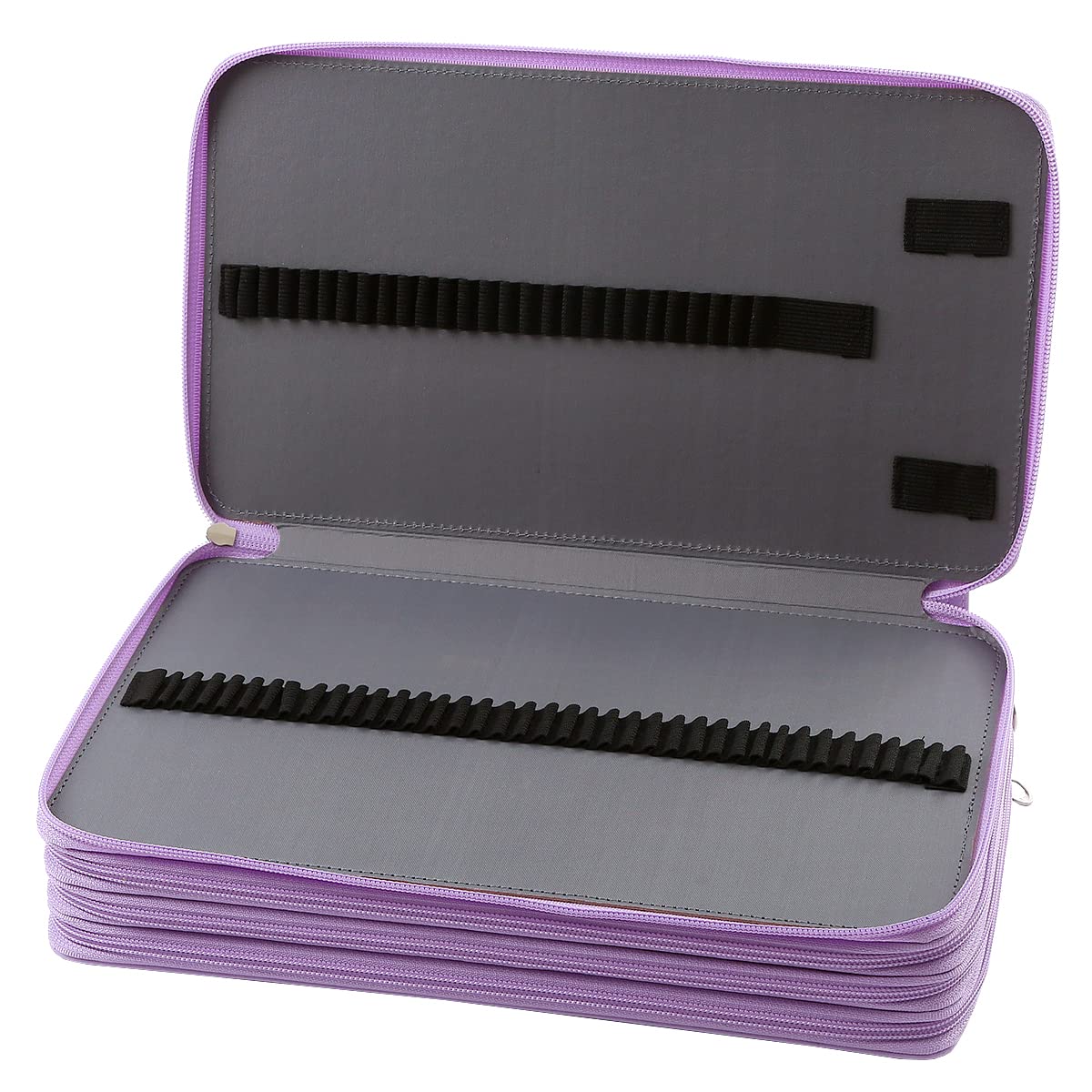 Lbxgap 300 Individual-Slots Pencil Case 4-Layer Zipped Holder w/Handle