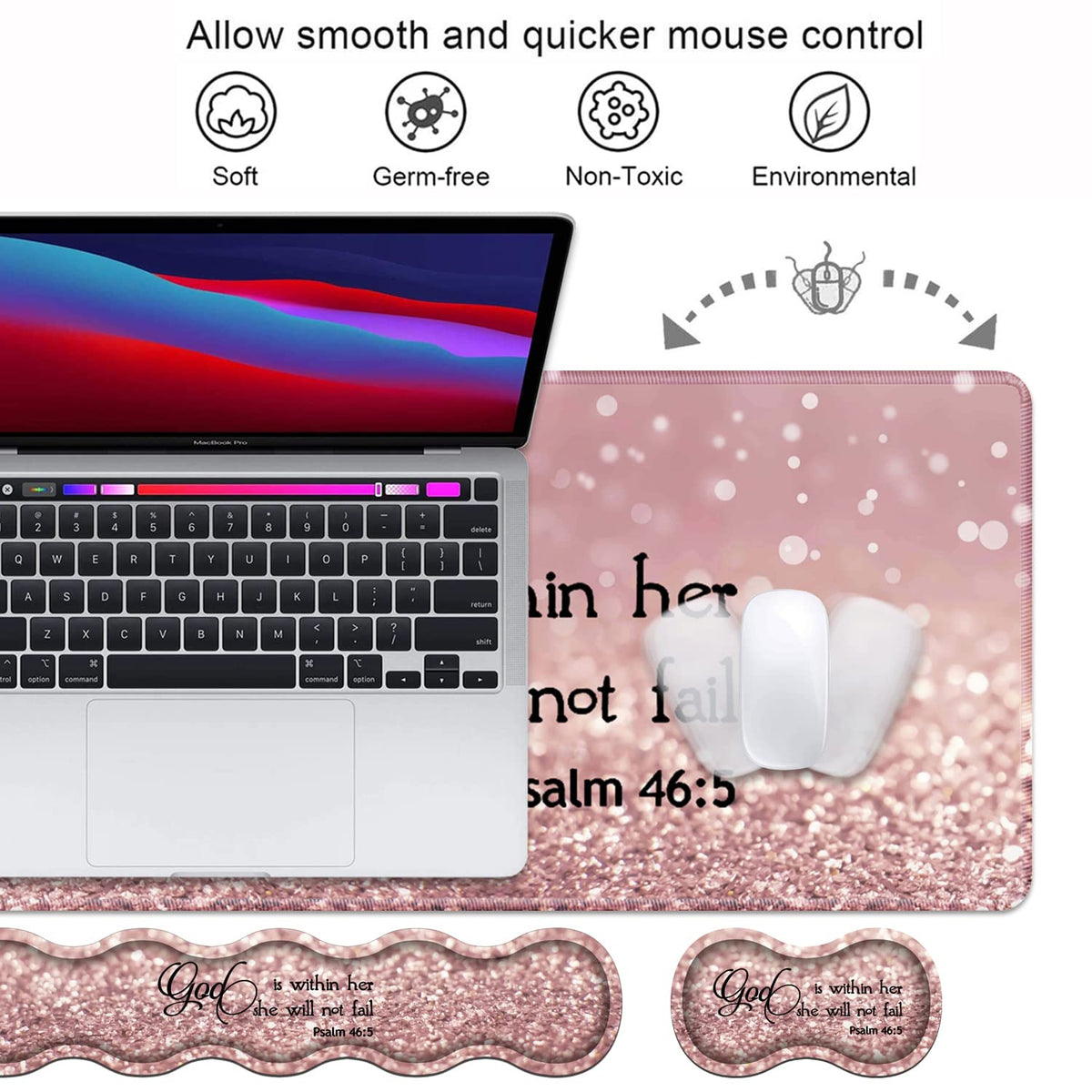 Ergonomic Keyboard Wrist Rest & Mouse Pad Wrist Rest Set, Large XXL Gaming Desk Mat 31.5"x 11.8"