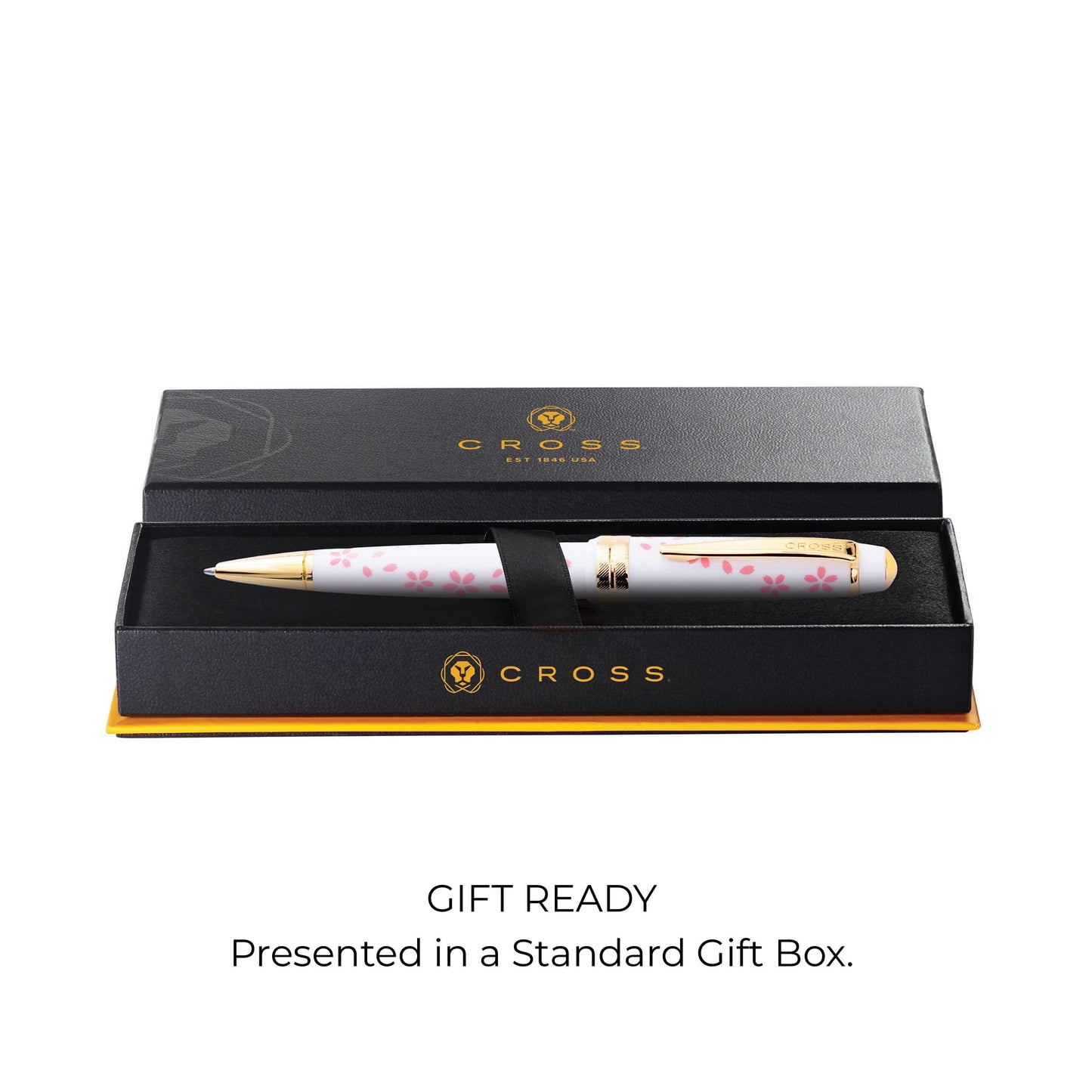 Cross Bailey Light Cherry Blossom White Ballpoint Pen, Black Ink