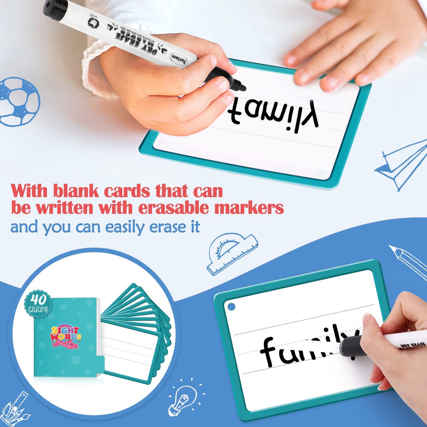 Torlam Sight Words & Phonics Flash Cards for Kids, Learn to Read Digraphs CVC Blends Long Vowel