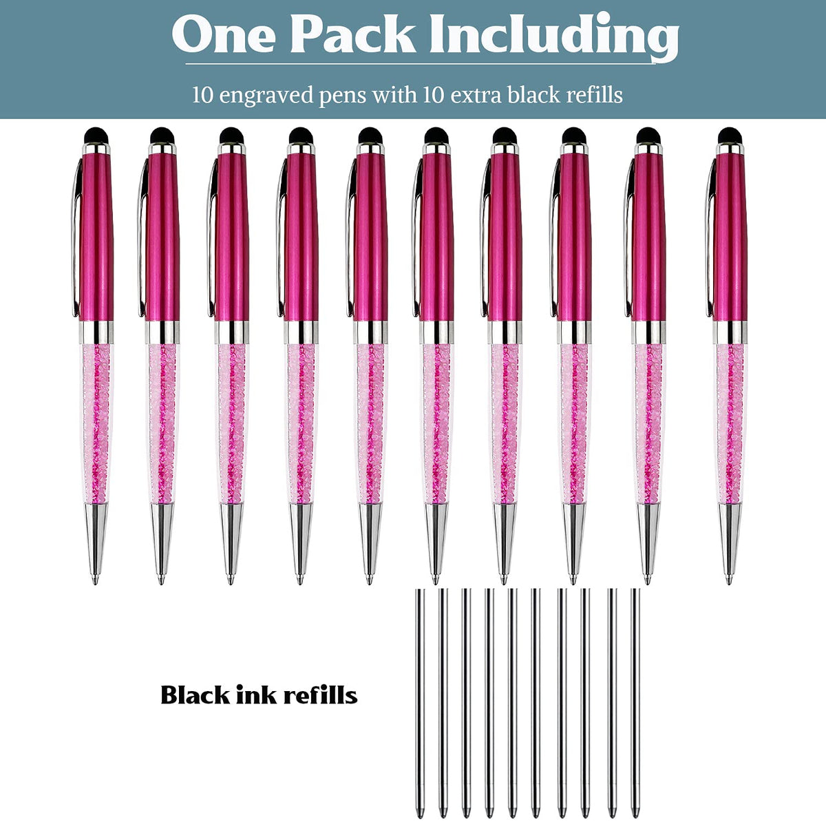Personalized Diamond Pens with Stylus Tip for Office Gift Writing Set