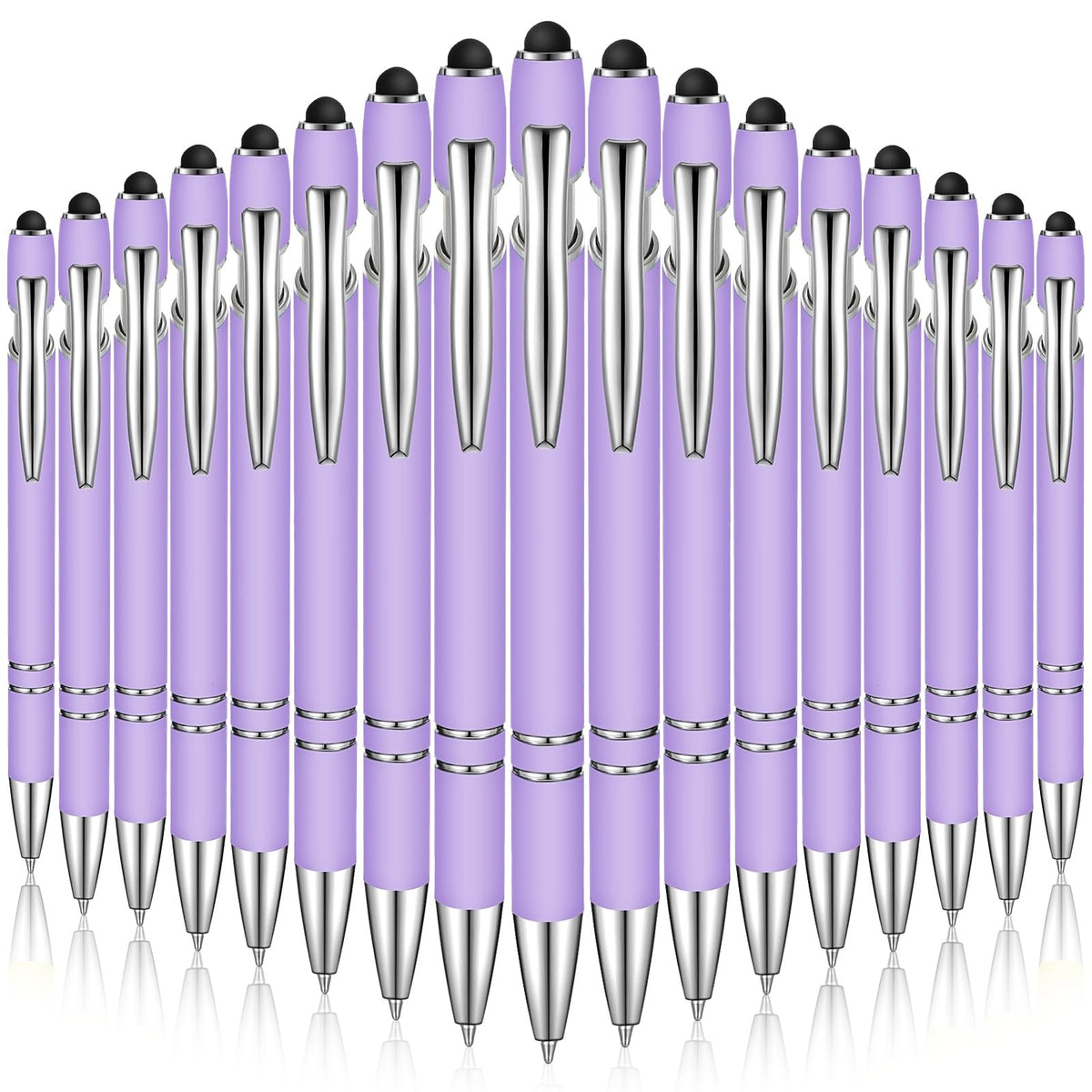 Zonon 38 Pcs Stylus Ballpoint Pens, Metal Rubberized Grip, Purple