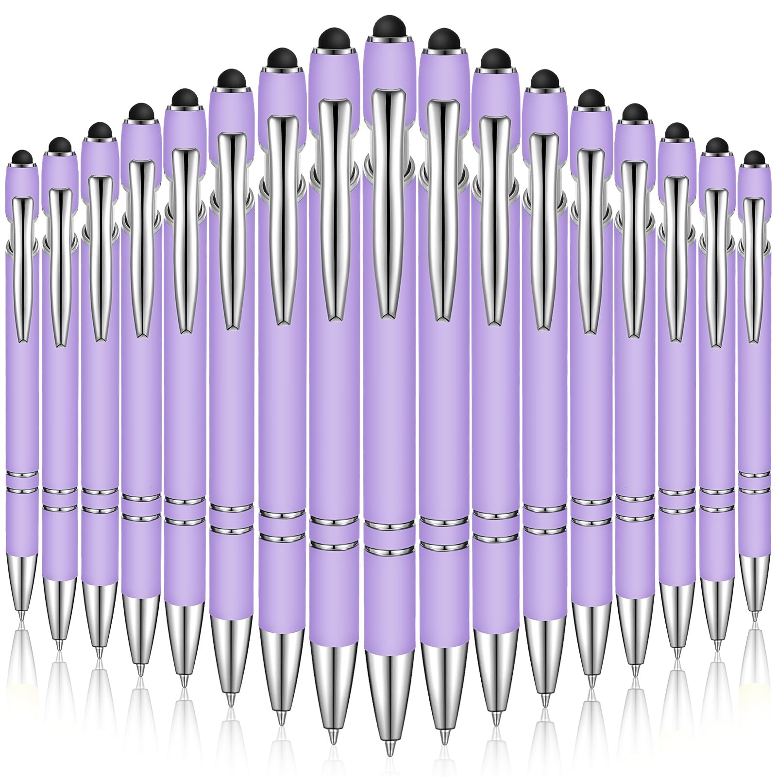 Zonon 38 Pcs Stylus Ballpoint Pens, Metal Rubberized Grip, Purple