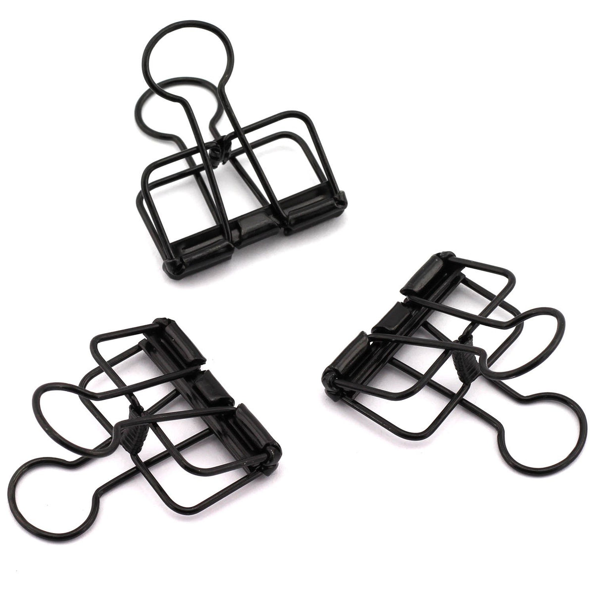 12-Pack Medium Metal Wire Binder Clips, Office Supplier School Accessories,Colorful Hollow Out