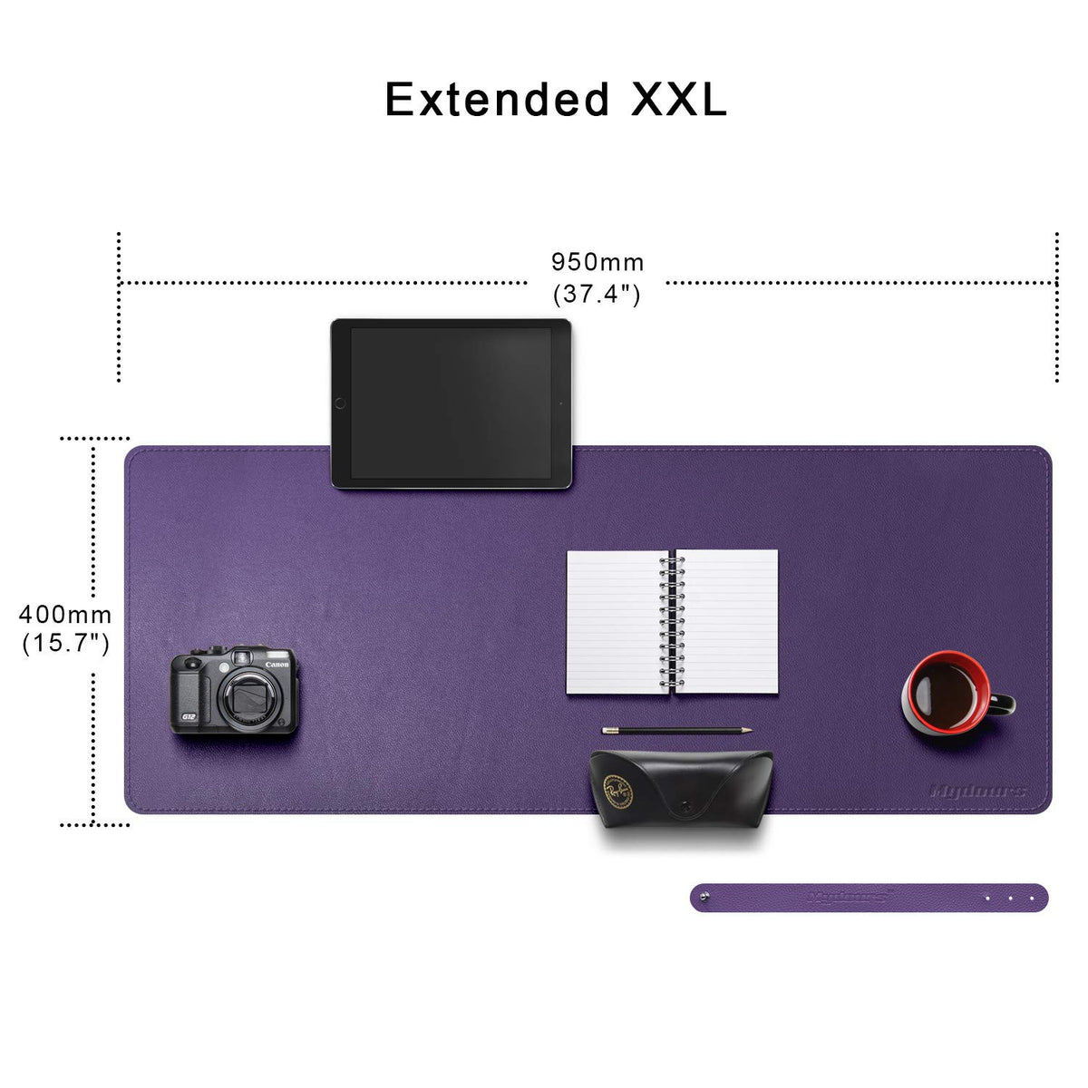 Mydours 38"x16" Large Desk Pad, Purple Desk Mat, XL PU Leather Mouse pad
