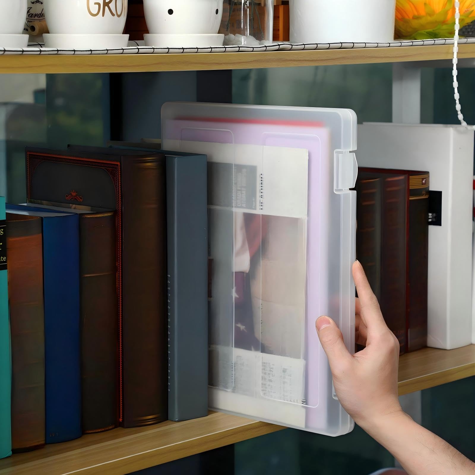 Outus 10 Pieces A4 File Box Paper Photo Storage Box Document Organizer