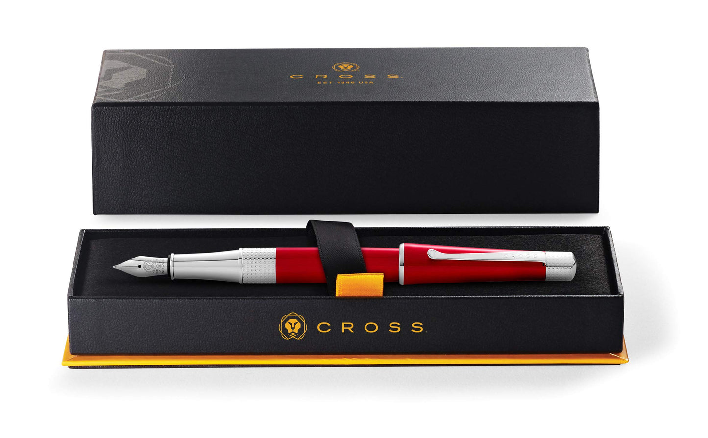 Cross Beverly Refillable Fountain Pen, Medium Nib, Includes Premium Gift Box - Translucent Red