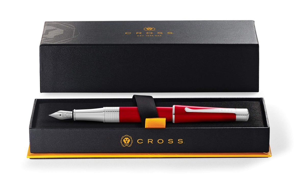 Cross Beverly Refillable Fountain Pen, Medium Nib, Includes Premium Gift Box - Translucent Red