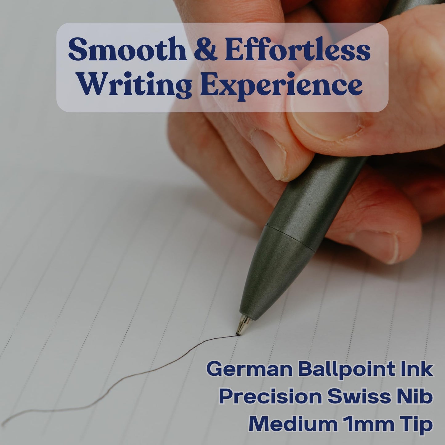 MESMOS 3pk Luxury Metal Ballpoint Pens, German-Made Ink, Teacher Appreciation Gifts Ideas, Teacher