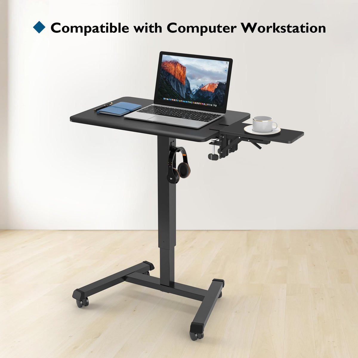 BONTEC Desk Extender Tray, 11.8 x 5.9 Inch, Black Pattern