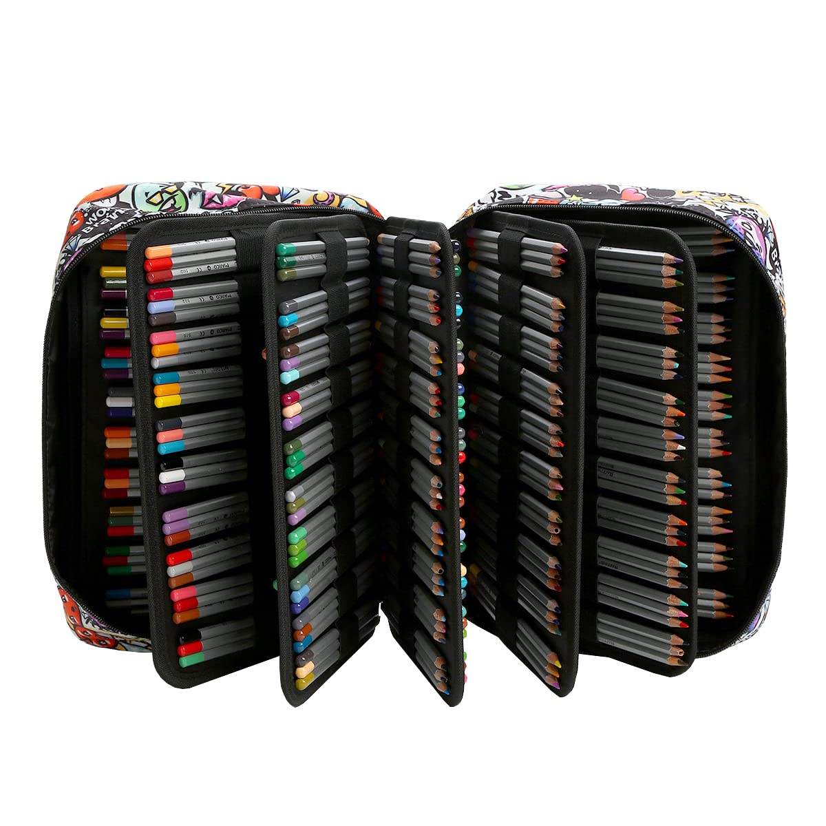 Lbxgap 360 Slots Colored Pencil Case w/Handle & Shoulder Strap