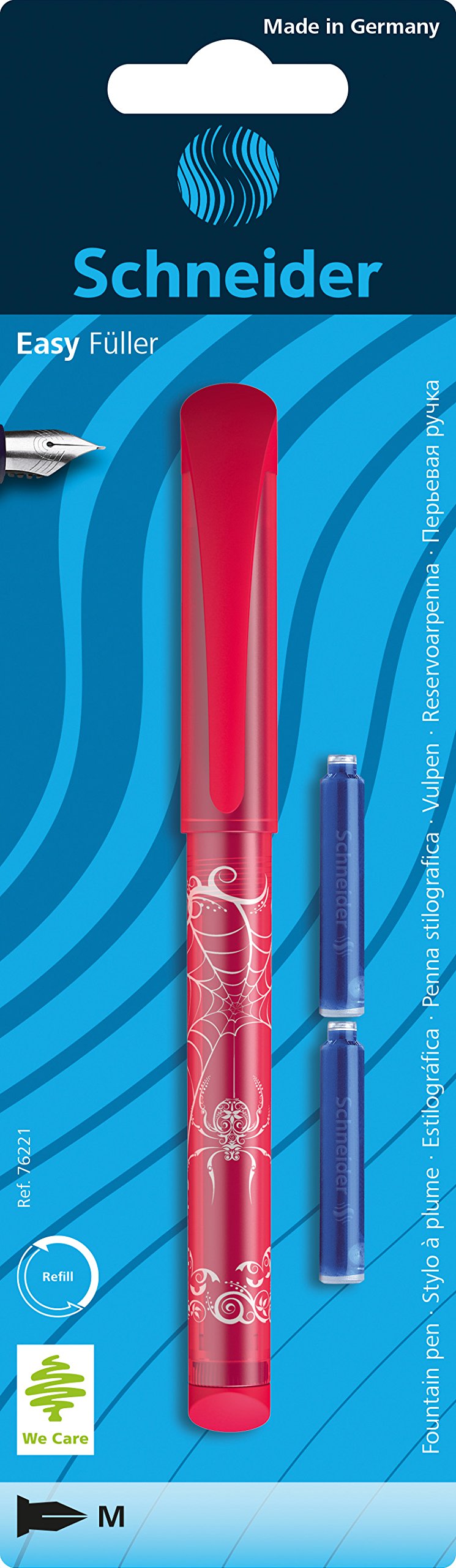 Schneider Schreibgeräte Easy M, Fountain Pen with 2 Cartridge Refills (Assorted)