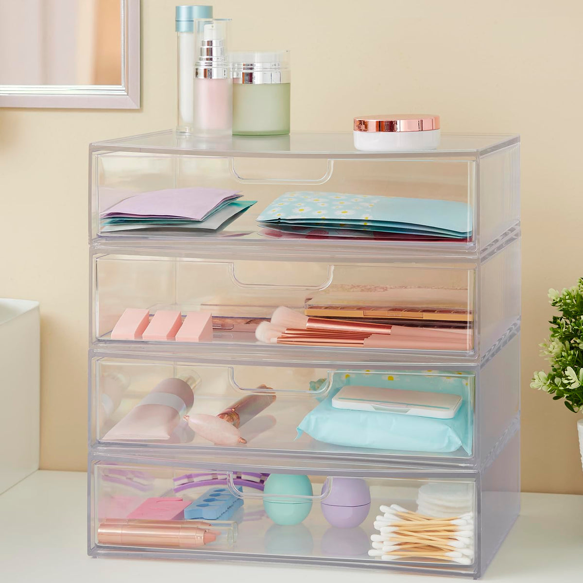 STORi STAX Plastic Stackable Organizer Drawers (Set of 2) Clear | 12.5" Wide | Set Includes Two
