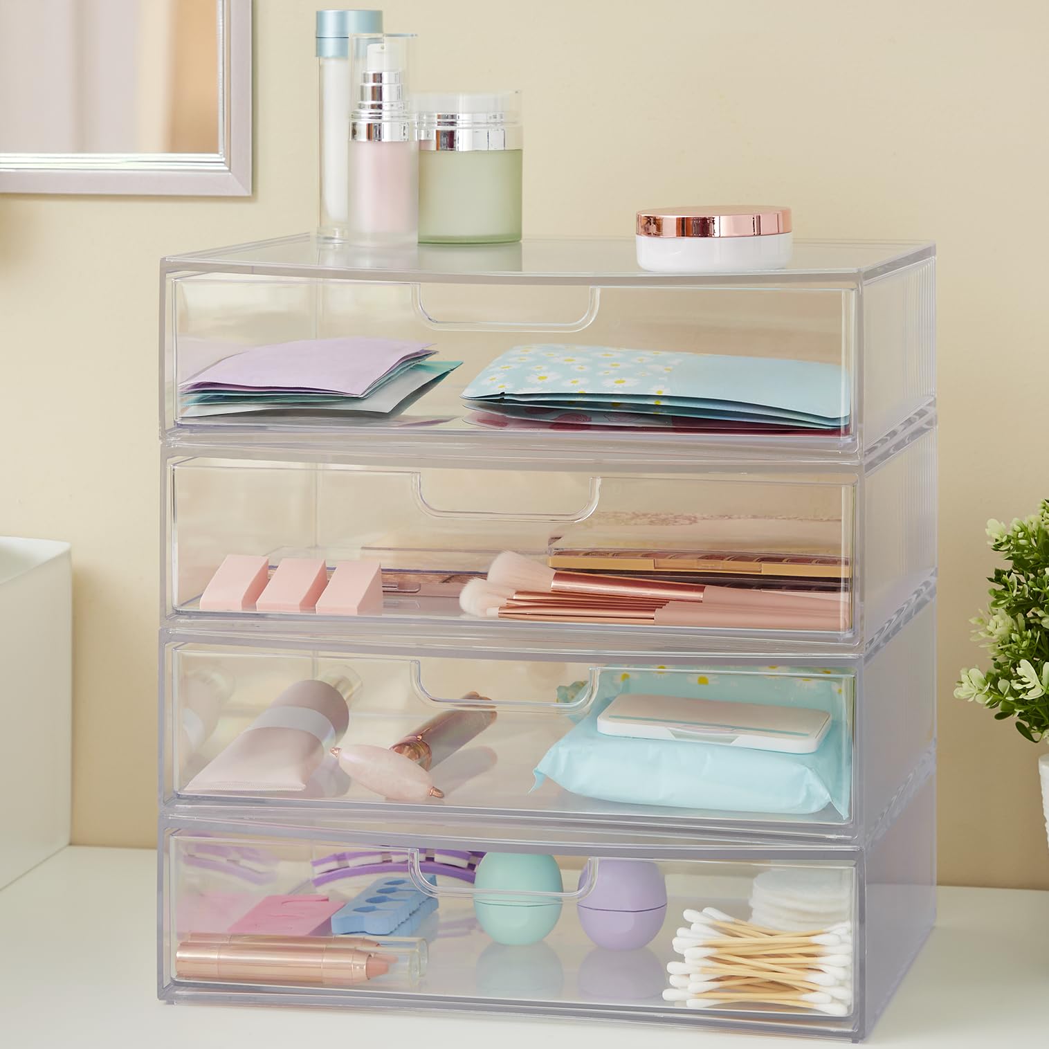 STORi STAX Plastic Stackable Organizer Drawers (Set of 2) Clear | 12.5" Wide | Set Includes Two