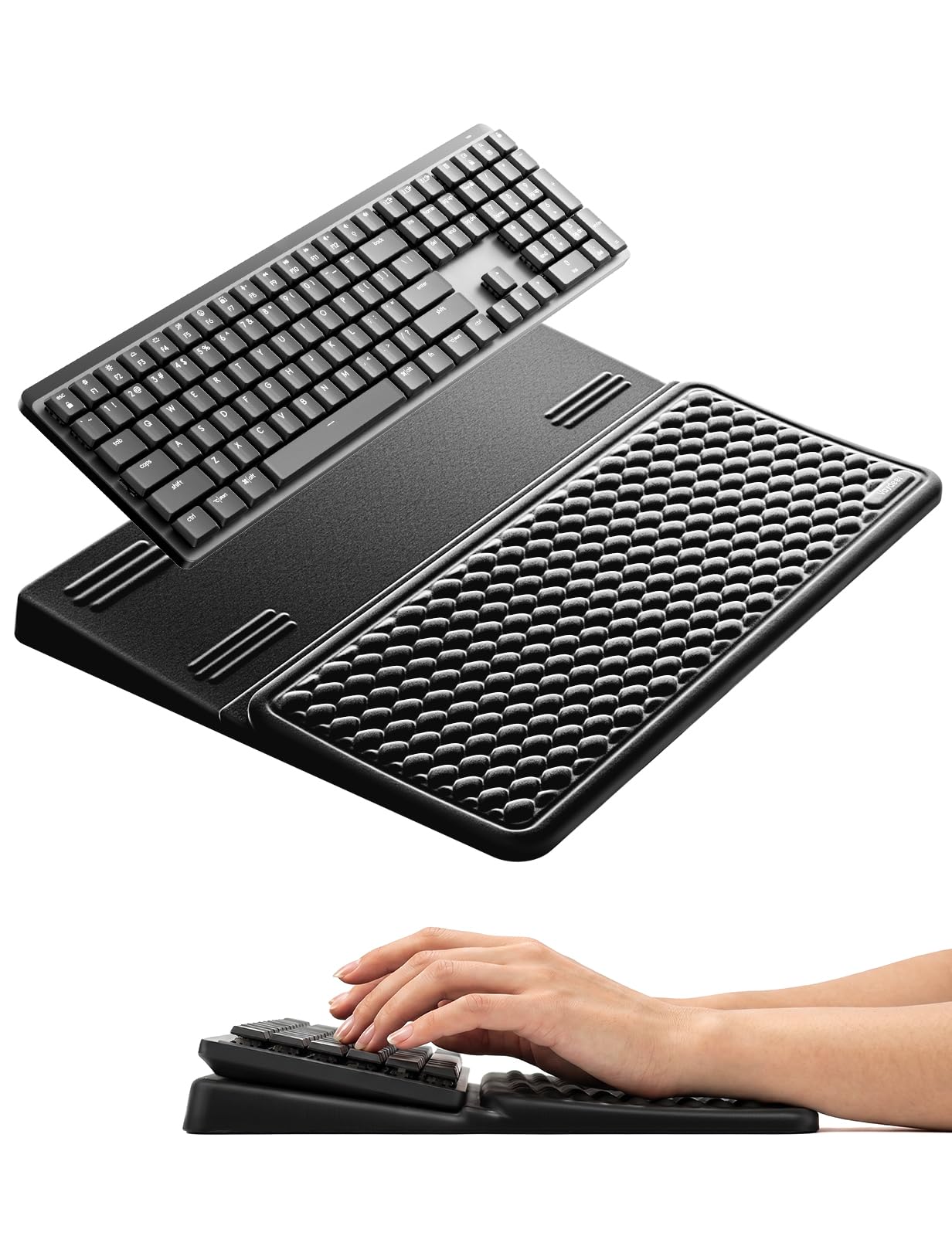 Vaydeer Keyboard Wrist Rest for Computer, Ergonomic Large Keyboard Mat Pad with Wrist Support, Soft