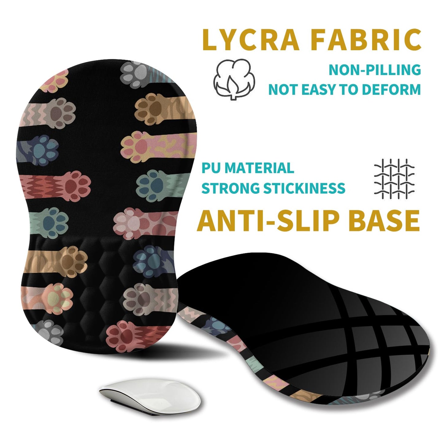 Hokafenle Ergonomic Mouse Pad Wrist Support, Wrist Rest Mousepad for Carpal Tunnel Pain Relief with