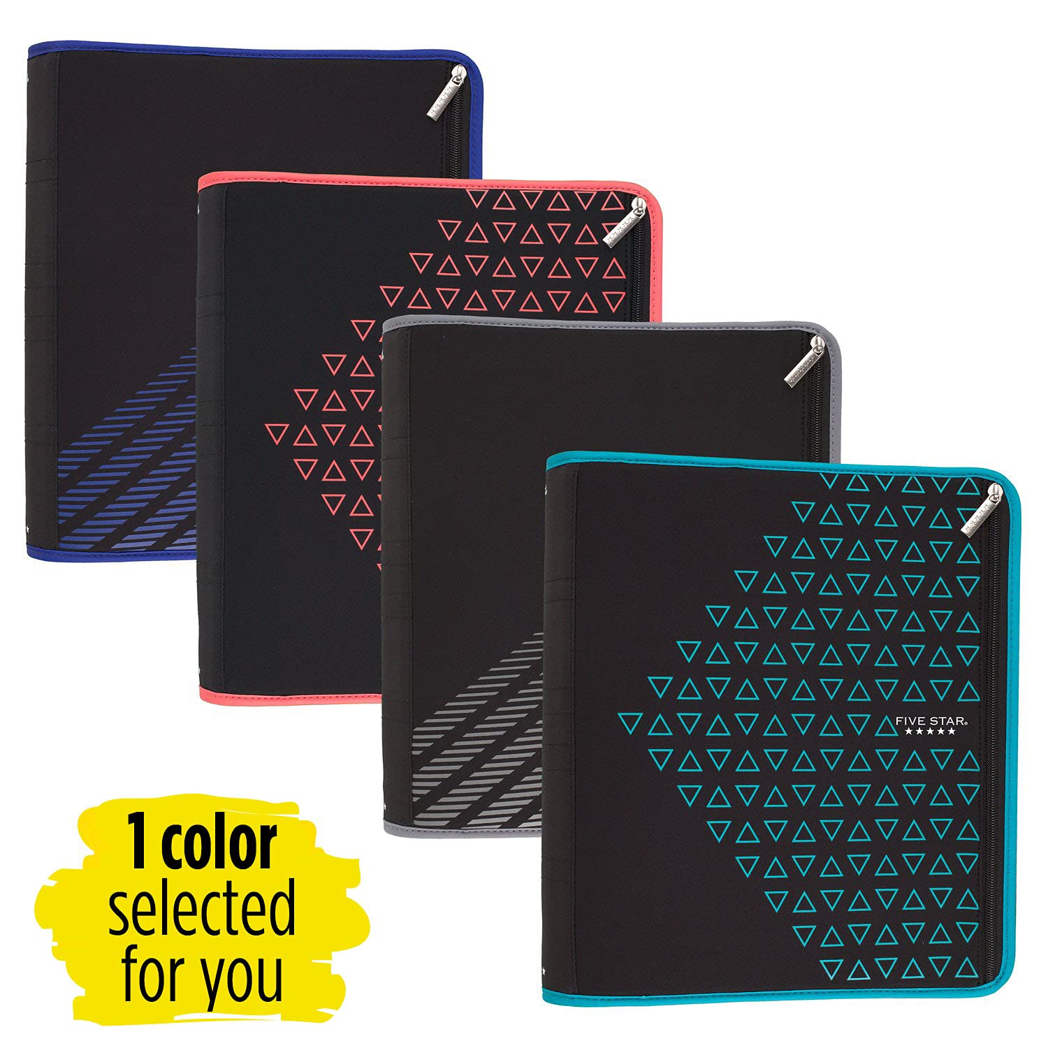 Five Star Zipper Binder, 2 Inch 3 Ring Binder, Xpanz Expandable with Interior Pockets, Assorted