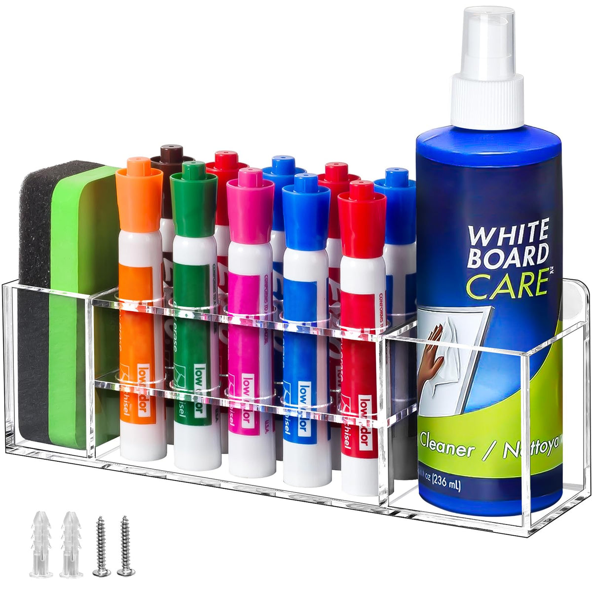 Banafich Wall Mounted Magnetic Dry Erase Marker Holder for White Board