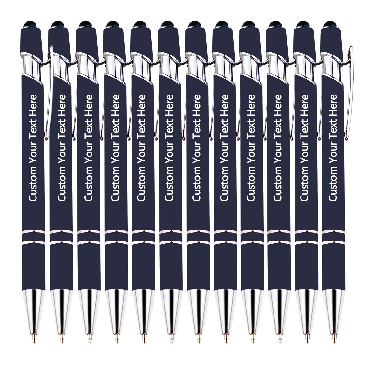 KOLOWKO Personalized 2-in-1 Ballpoint Pen & Stylus - Custom Text/Name/Message - Bulk Order Up to