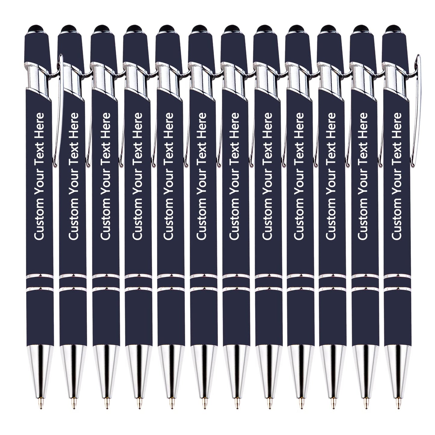 KOLOWKO Personalized 2-in-1 Ballpoint Pen & Stylus - Custom Text/Name/Message - Bulk Order Up to