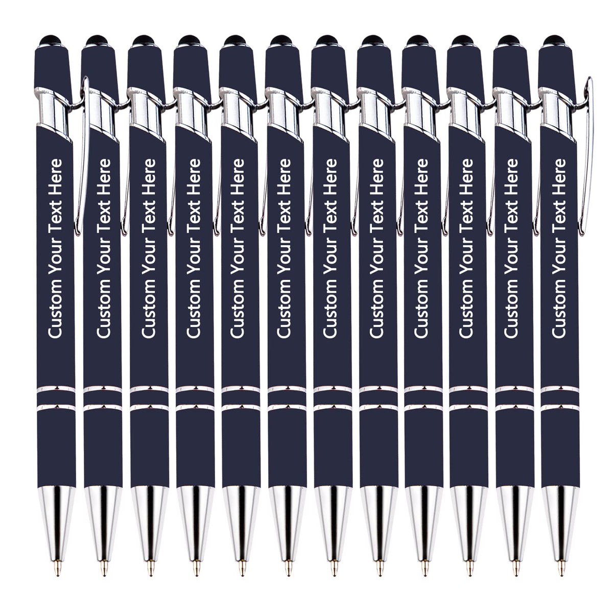 KOLOWKO Personalized 2-in-1 Ballpoint Pen & Stylus - Custom Text/Name/Message - Bulk Order Up to