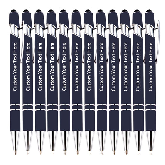 KOLOWKO Personalized 2-in-1 Ballpoint Pen & Stylus - Custom Text/Name/Message - Bulk Order Up to