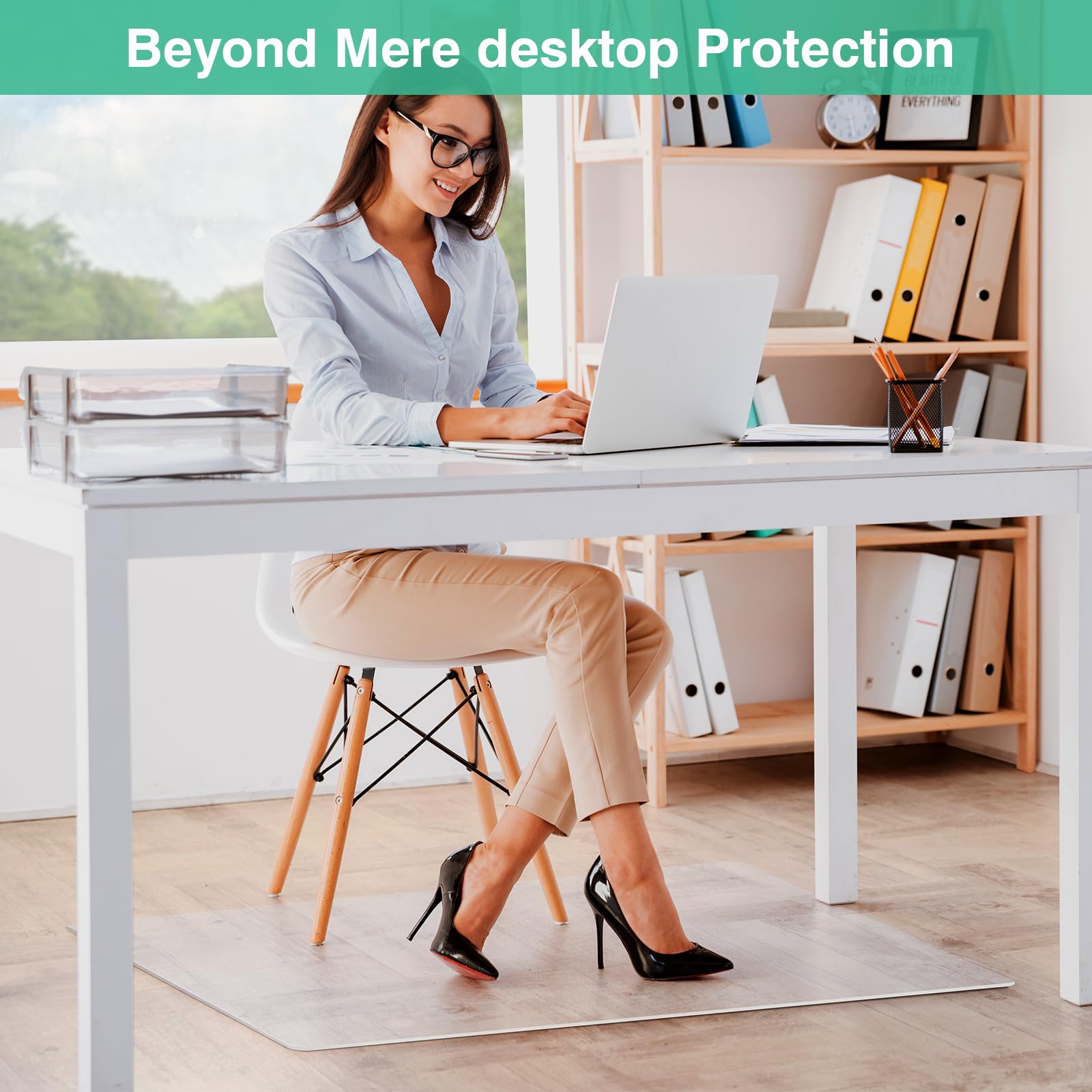NATRKE Clear Desk Mat Pad, 47.2"x23.6" Extra Large Transparent Computer Desk Mat Plastic Desktop