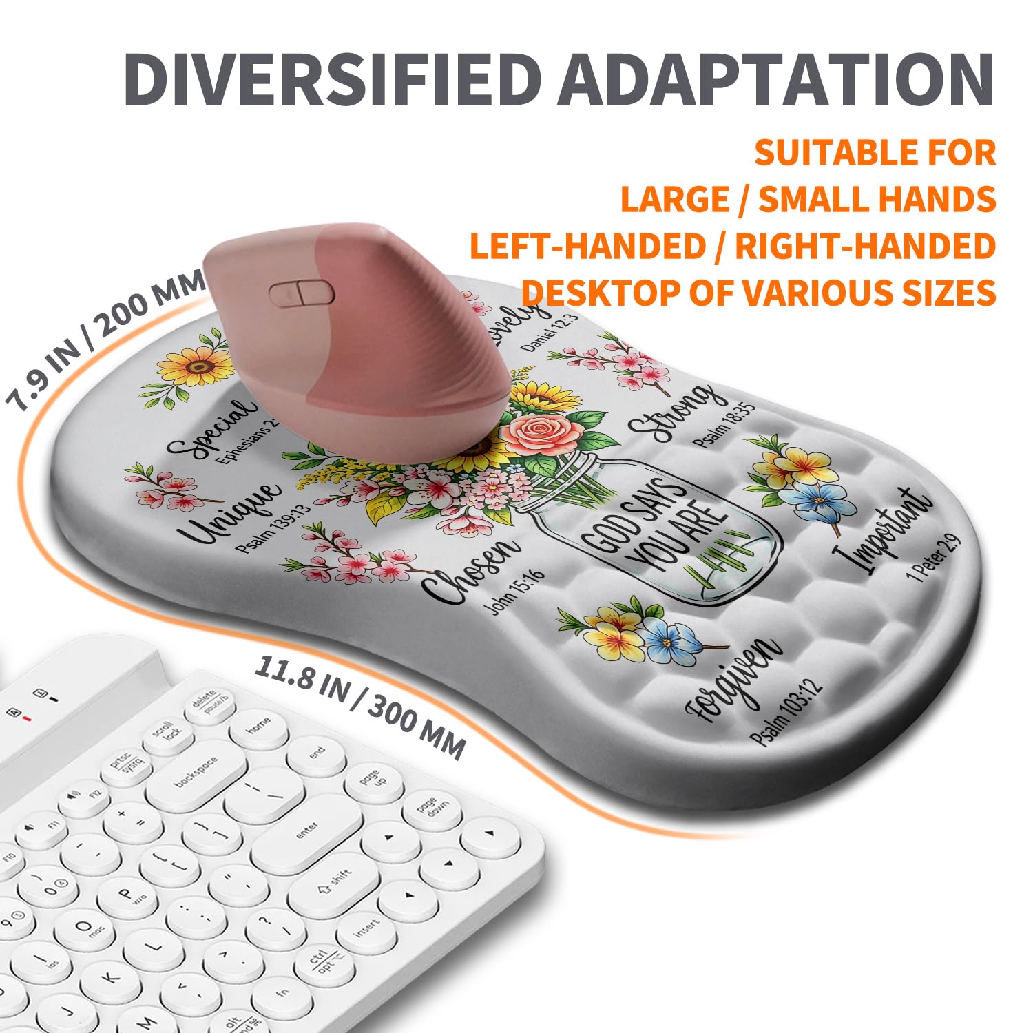 Armanza Ergonomic Joint Wrist Support Mouse Pad with Memory Foam Cushion Massage Bump, Carpal