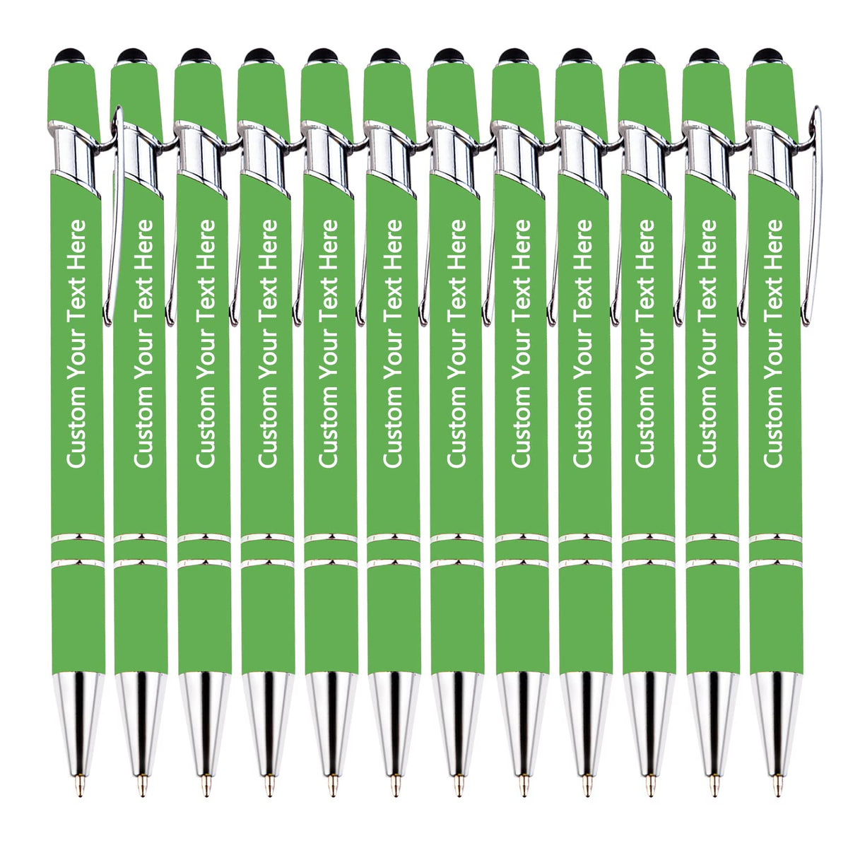 KOLOWKO Personalized 2-in-1 Ballpoint Pen & Stylus - Custom Text/Name/Message - Bulk Order Up to