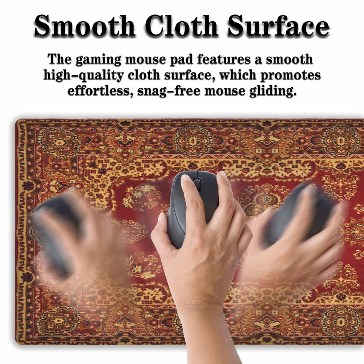Samgula Gaming Mouse Pad Retro Boho, Large Mousepad Office Desk Mat, Work Desk Mat Non-Slip Rubber