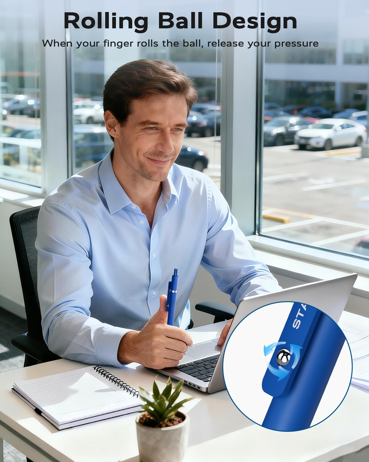 STAGEEK 12 Pcs GX3 Blue Gel Pens, Quick Dry Smooth Writing, with 3 Refills