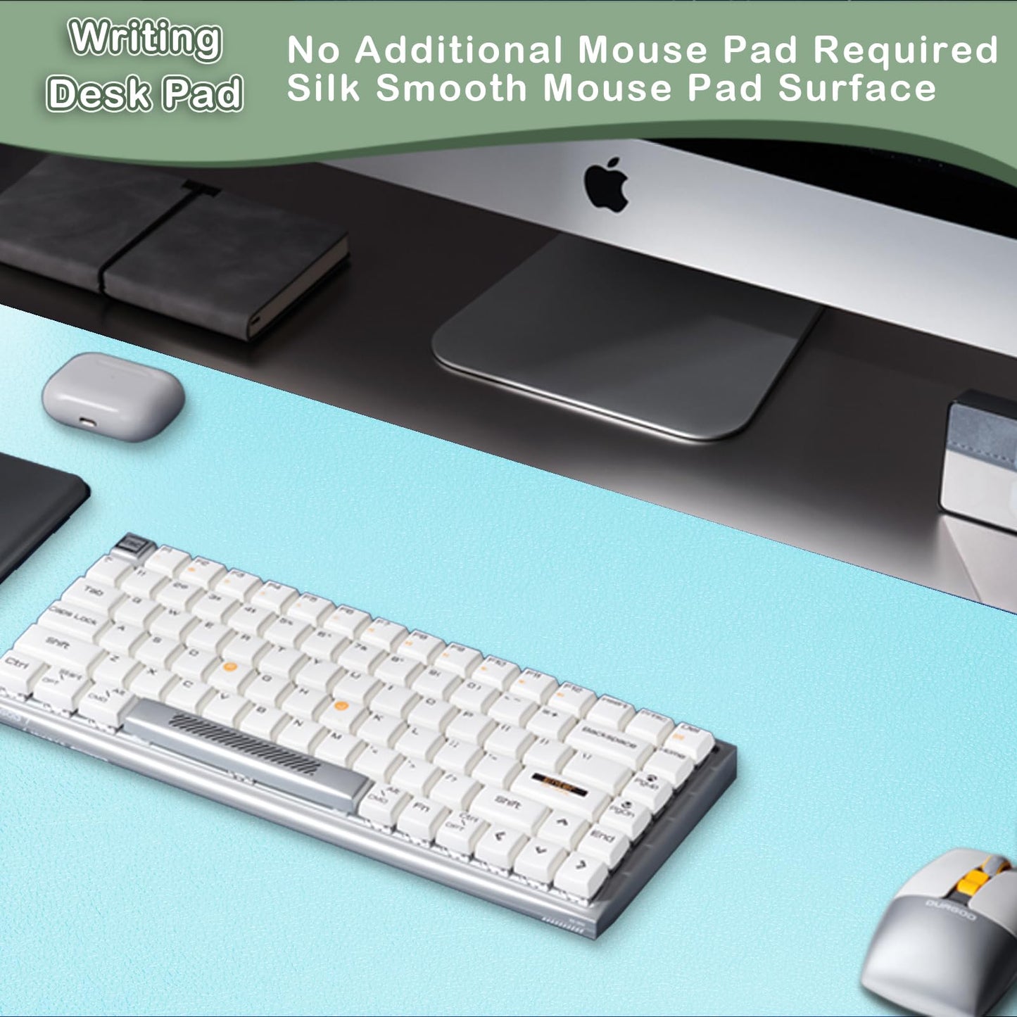 Boutilon Leather Desk Pad Protector,Non-Slip Mouse Pad,Laptop Desk Pad,Office Mouse Mat,Waterproof