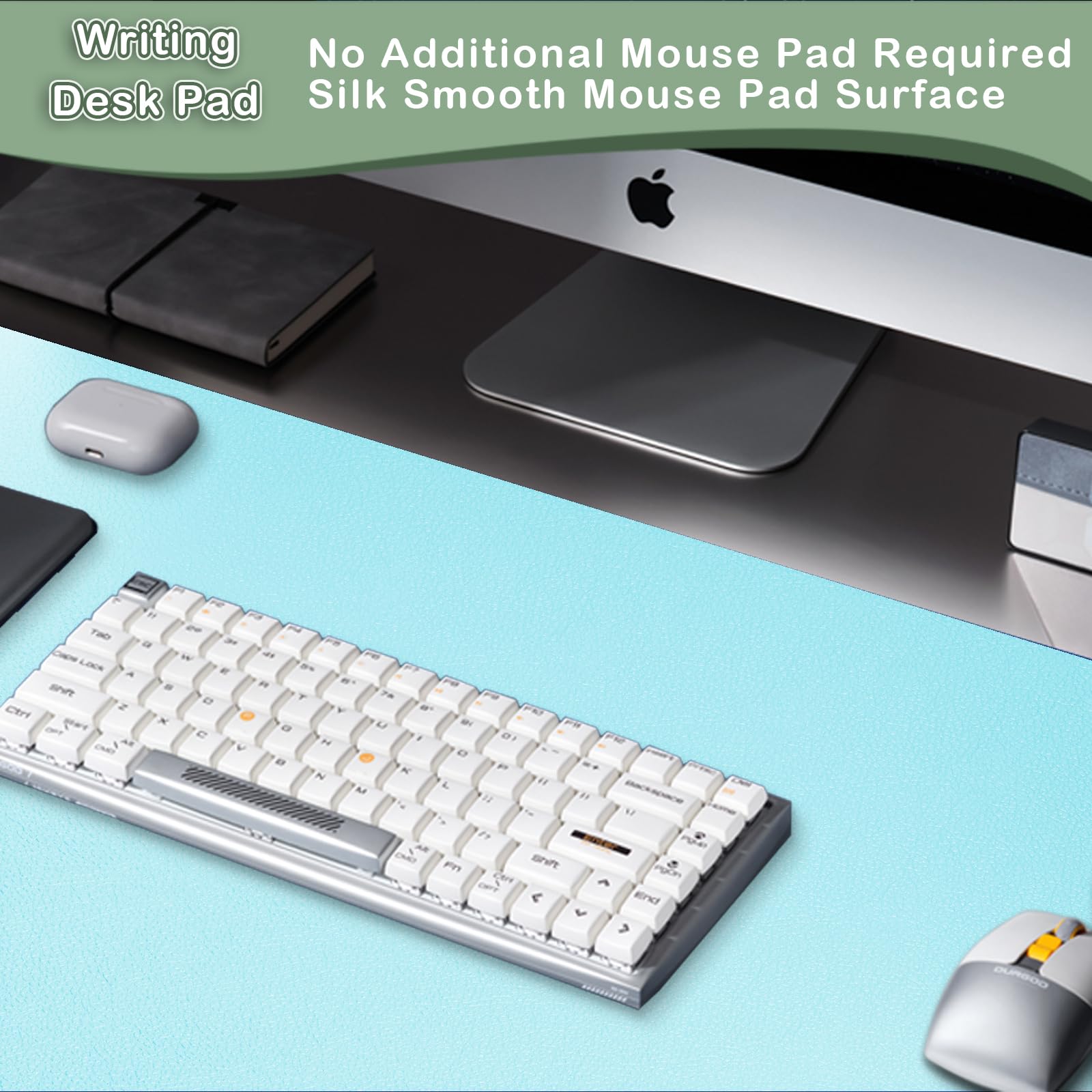 Boutilon Leather Desk Pad Protector,Non-Slip Mouse Pad,Laptop Desk Pad,Office Mouse Mat,Waterproof
