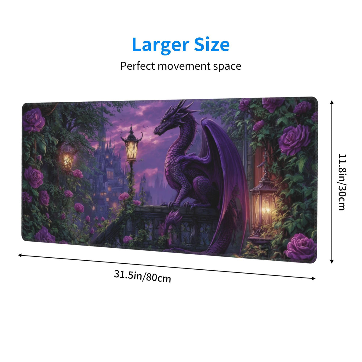 Dragon Mouse Pad Extended Large Gaming Mouse Pad XL Stitched Edges for Gamer Home Office 31.5 X