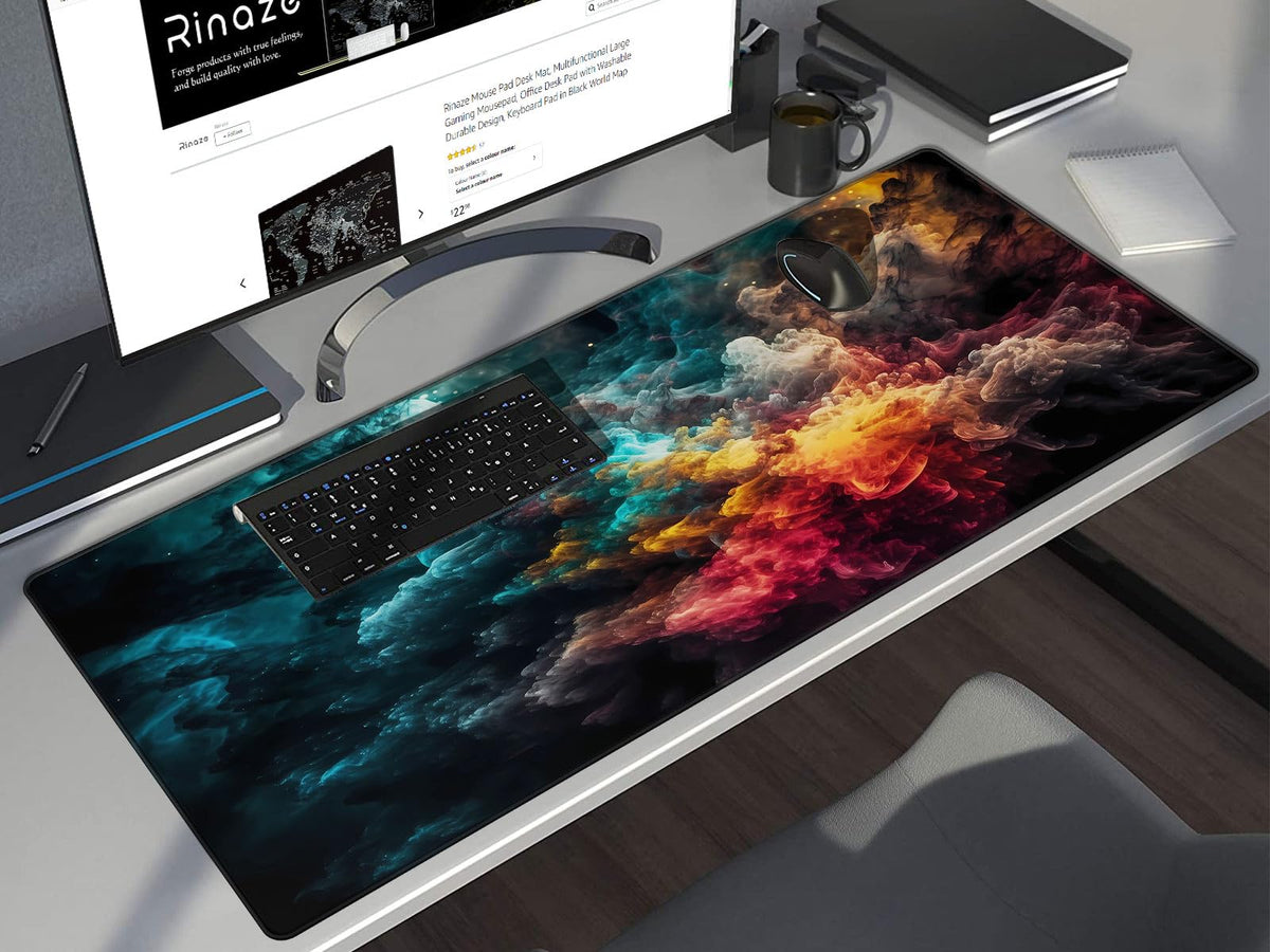 Rinaze Large Gaming Mouse Pad Desk Mat with Superior Micro-Weave Cloth, XXL Big Mousepad with