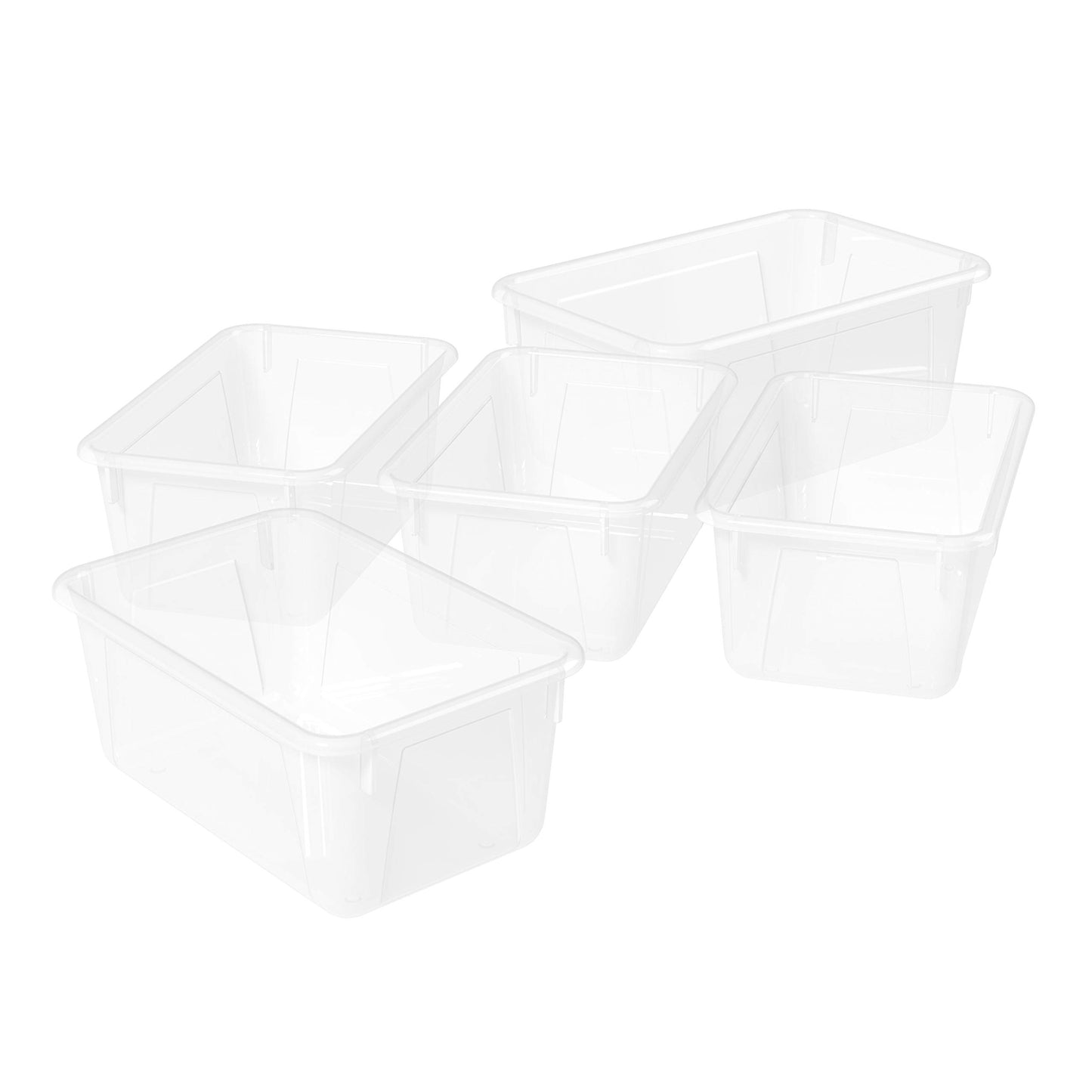 Storex Small Cubby Bins – Plastic Storage Containers for Classroom, 12.2 x 7.8 x 5.1 inches