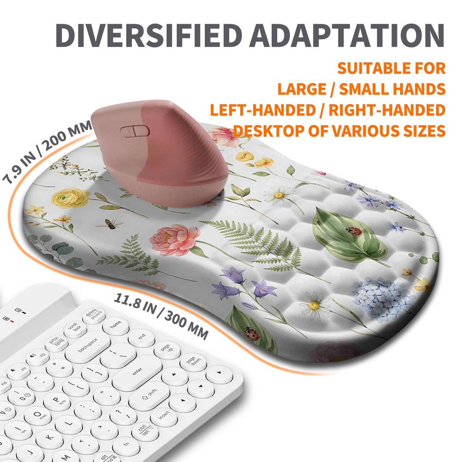 Armanza Ergonomic Joint Wrist Support Mouse Pad with Memory Foam Cushion Massage Bump, Carpal