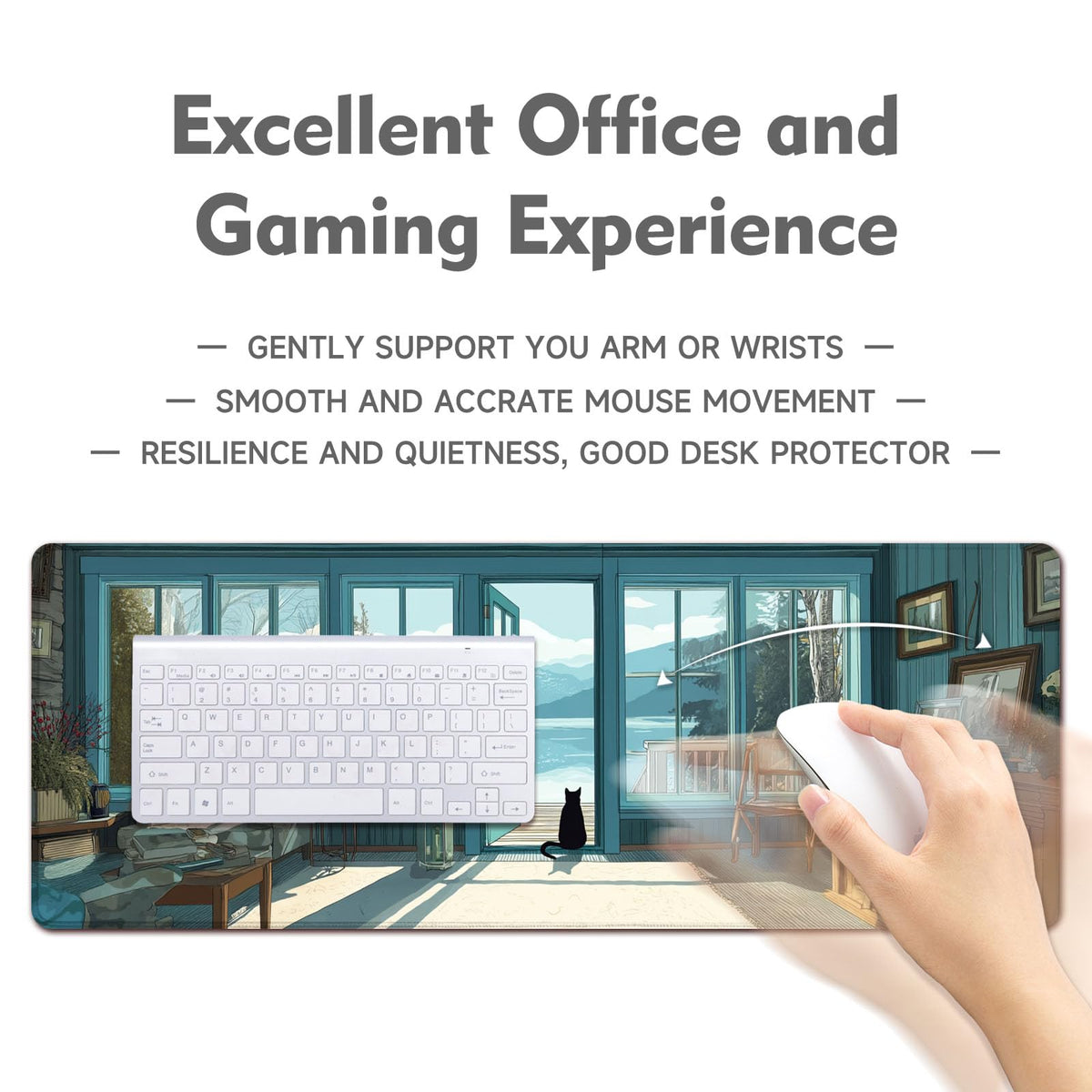 Desk Mat Mouse Pad Gaming Desk Pad XL Large Mouse Mat Office Decor Accessories (Blue C)