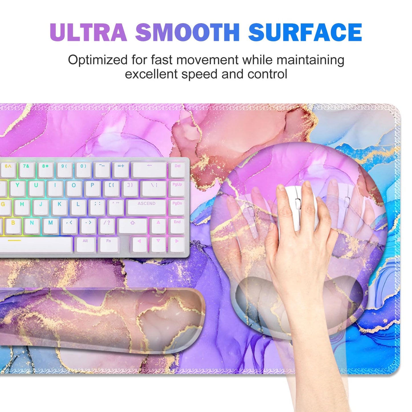 Gaming Mouse Pad, 4in1 XXL Mousepad Large Desk Mat, Cute Desk Pad Protector