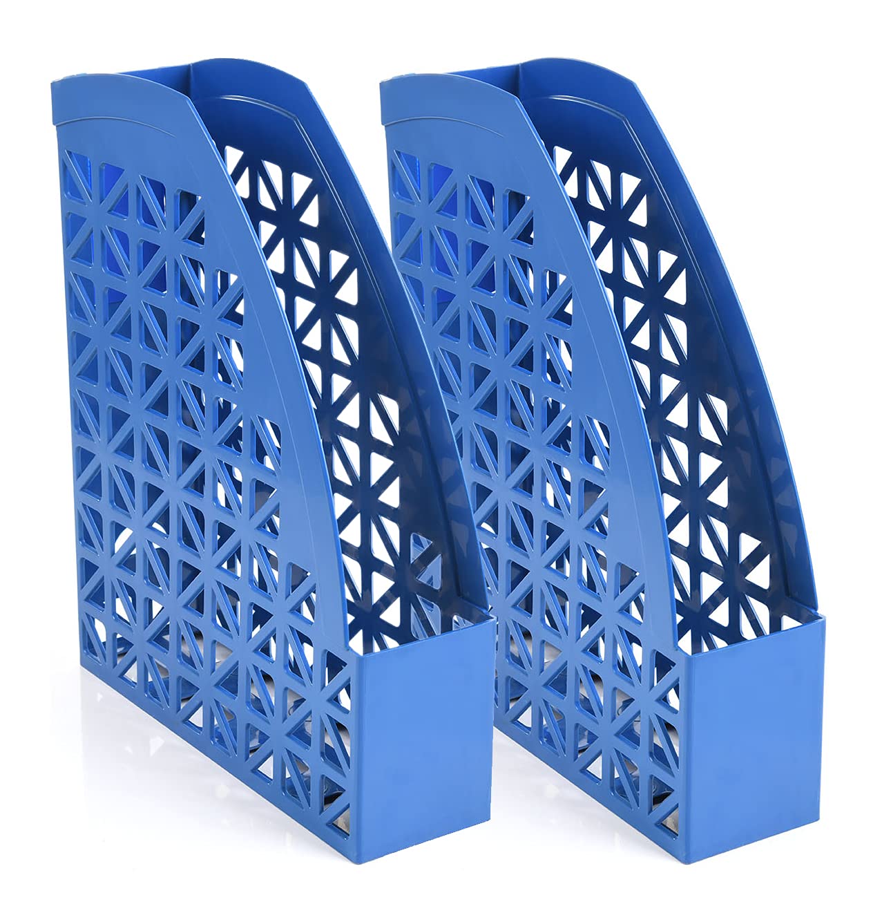 Mintra Office Plastic Desk Organizer 2pk Magazine File (Blue)