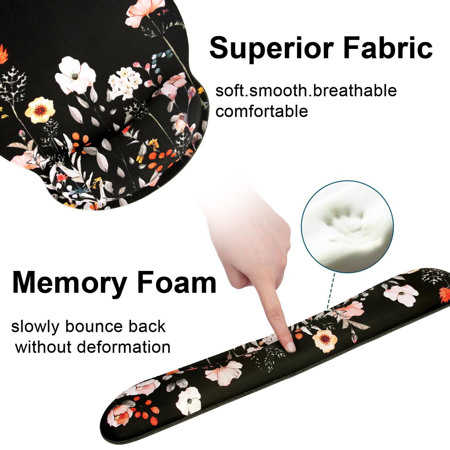 Ergonomic Mouse Pad with Wrist Rest and Keyboard Wrist Rest, Mousepad