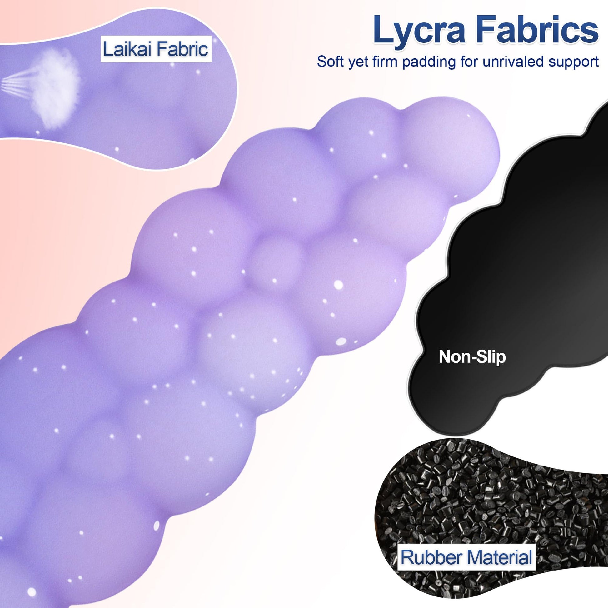 LJYZMD Silky Cloud Wrist Rest Set for Keyboard & Mouse, 16.9", Purple Star