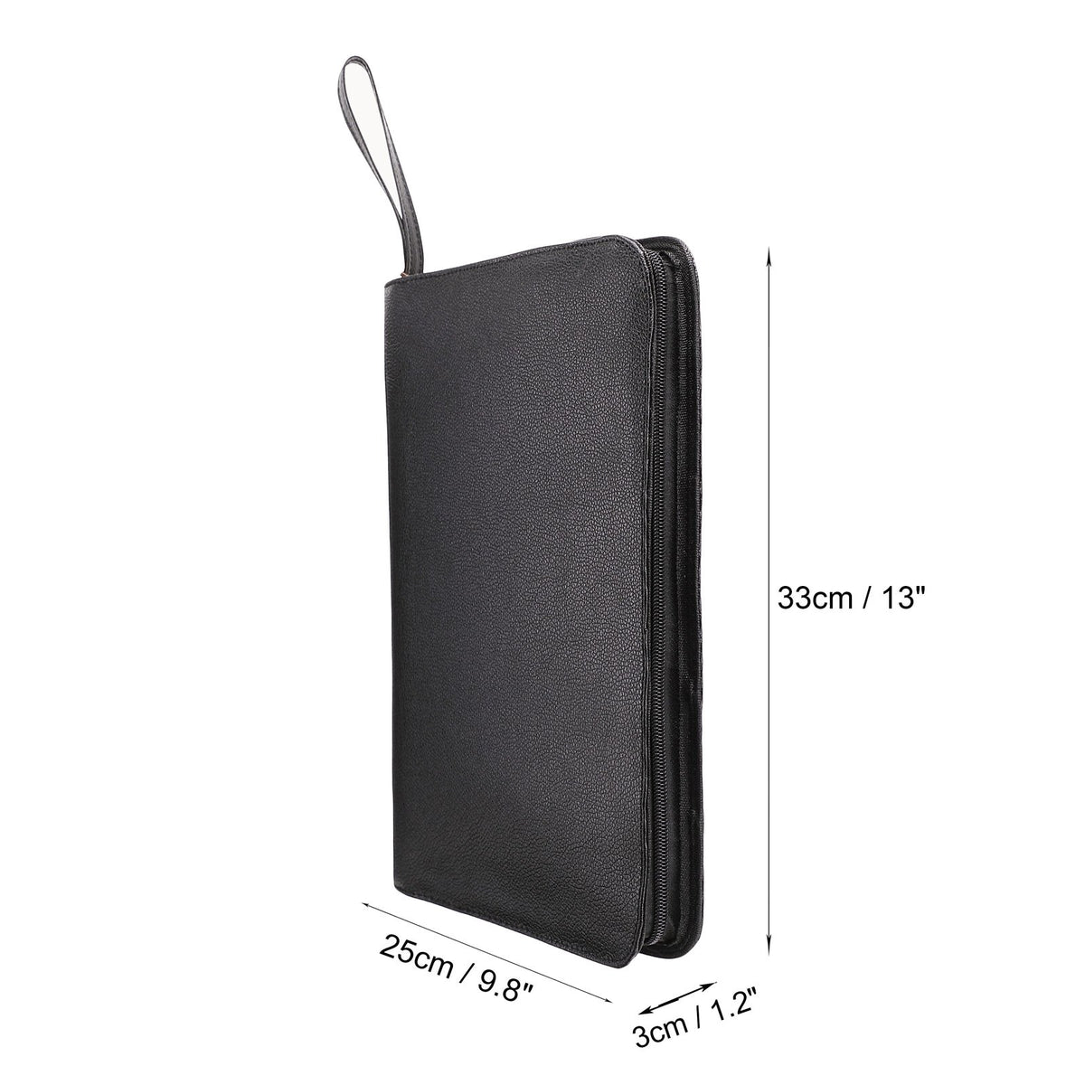 Topoomart 48 PU Leather Fountain Pen Case Large Capacity Black Roller Ball Pen Holder Bag Pouch