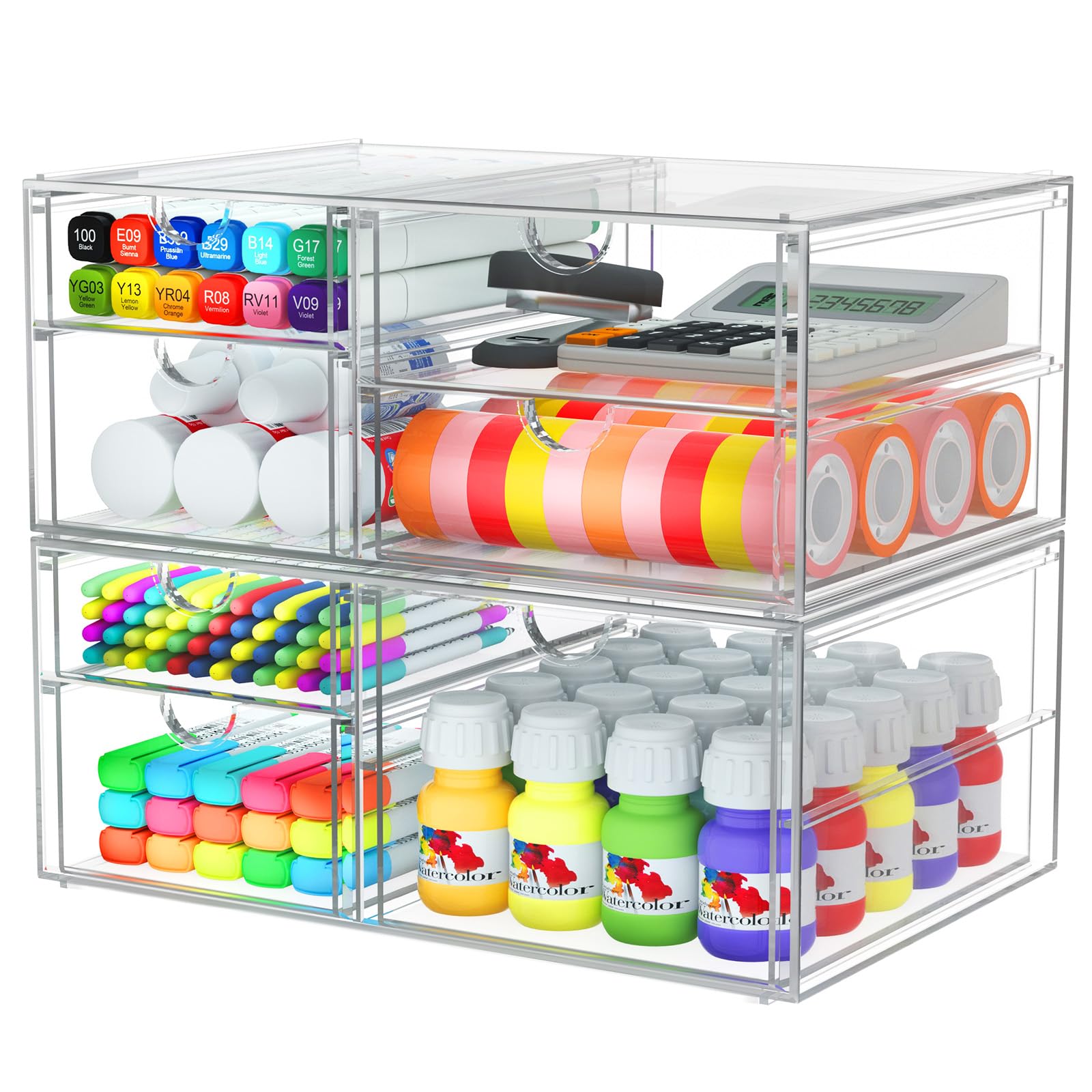 caktraie Acrylic 7-Drawer Makeup & Storage Organizer for Bath,Desk