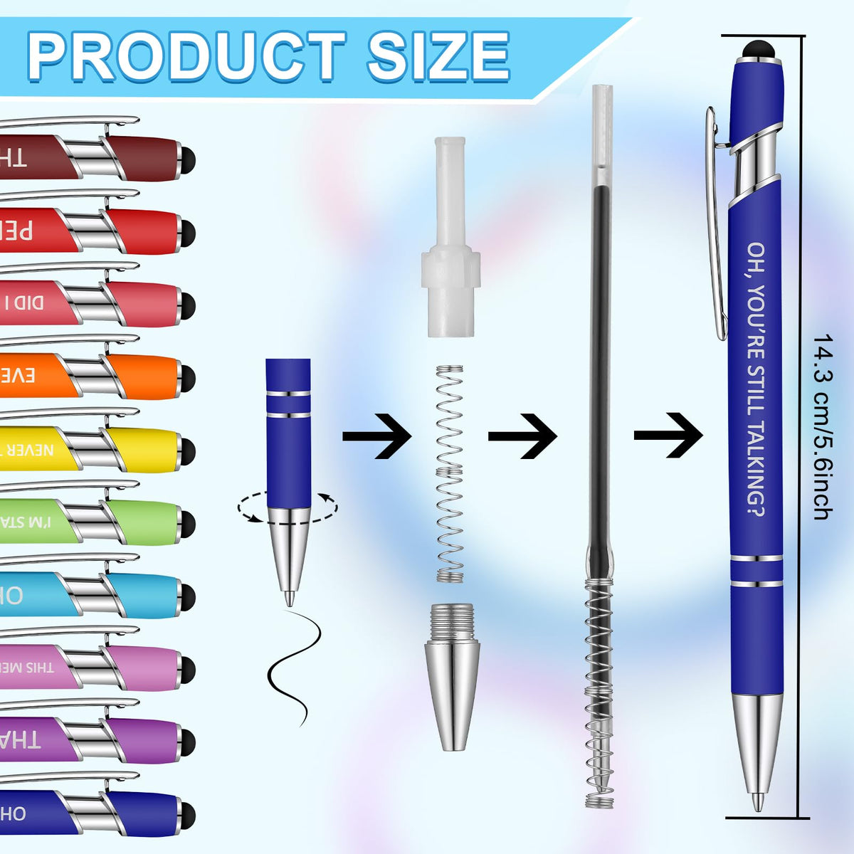 Eersida 40 Pcs Funny Pens for Coworkers Metal Case Gag Gift Adult Insulting