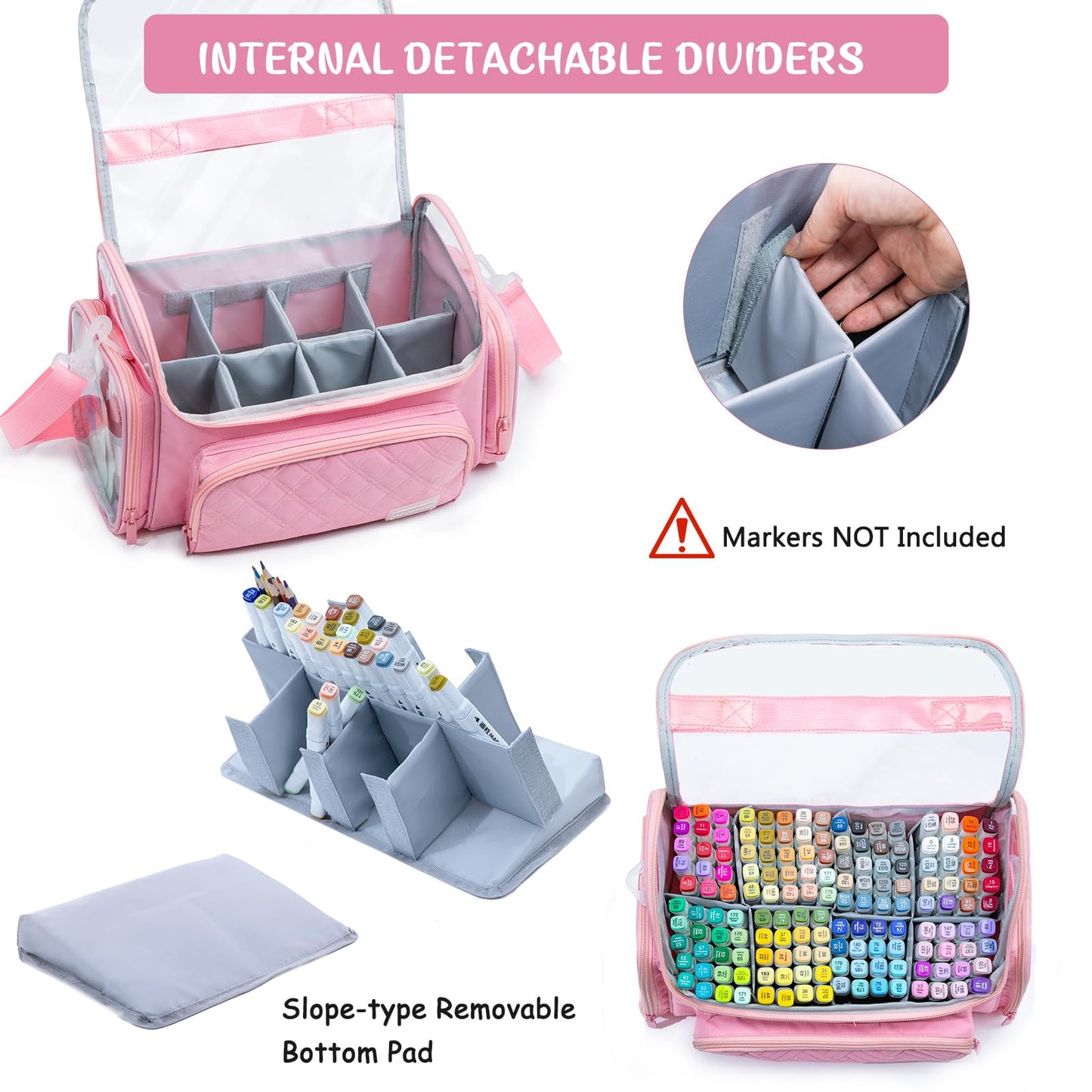Large Marker Case for 200-300 Markers, Marker Organizer Bag,Pen Storage