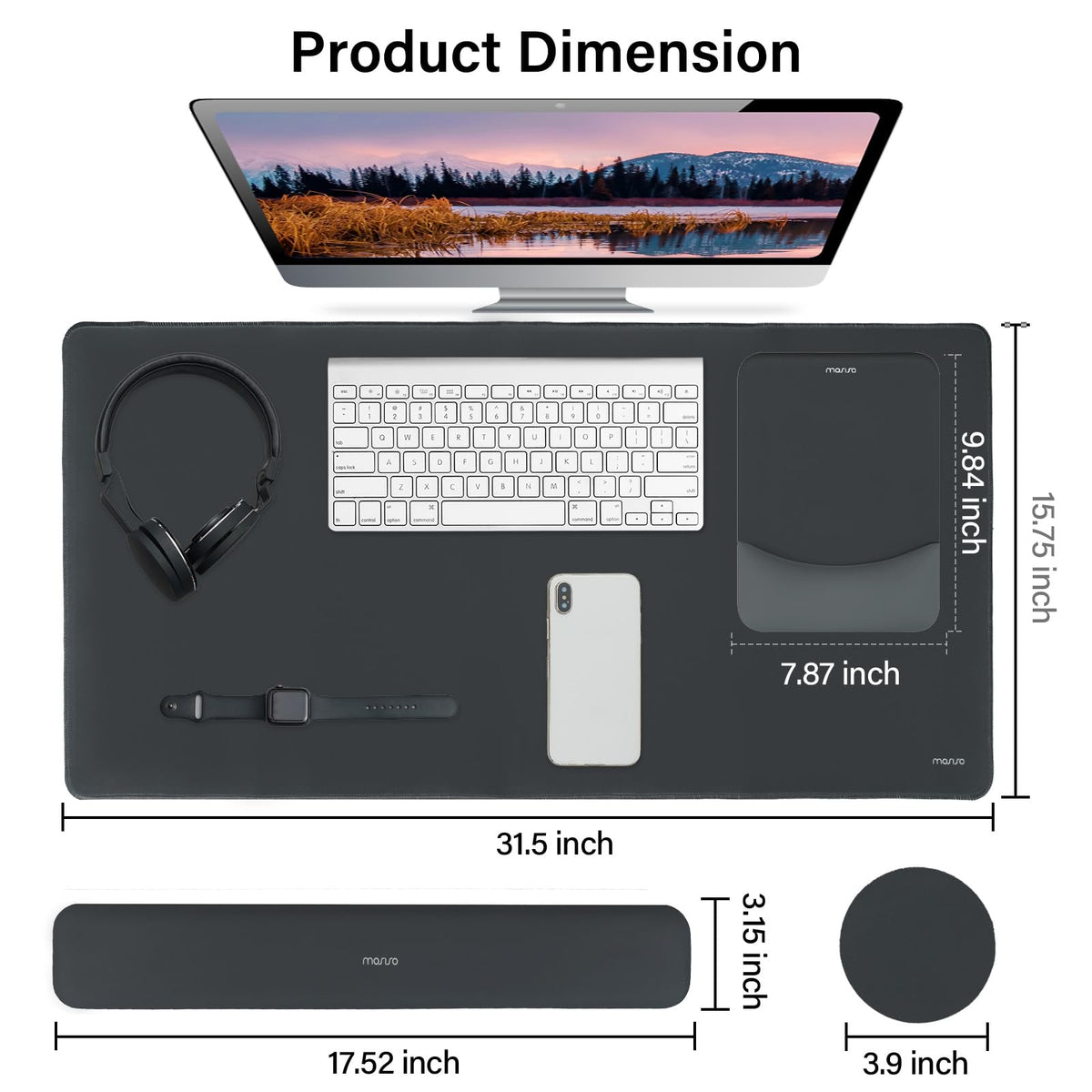 MOSISO Keyboard Mouse Pad Set, Large Gaming Mouse Pad&Keyboard Wrist Rest