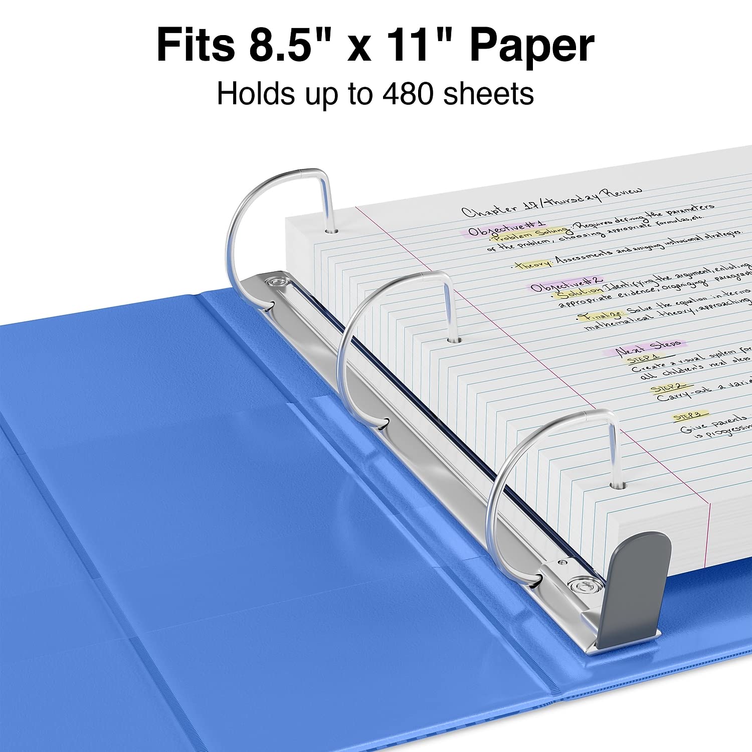 Staples Heavy-Duty 2-Inch D-Ring View Binder, Periwinkle, Reinforced